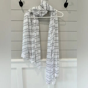 Lovely Airy Scarf With Lace Fringe 44”‎ x 38”